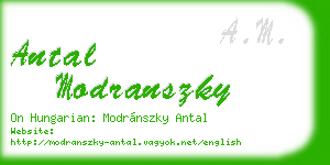 antal modranszky business card