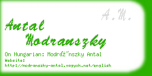 antal modranszky business card